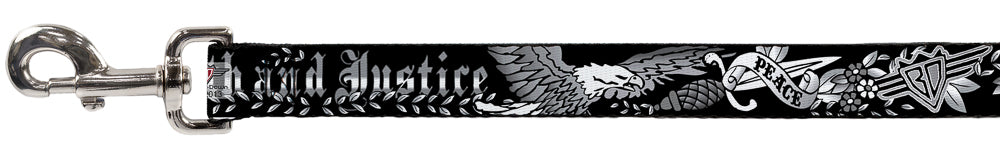 Dog Leash - Truth and Justice Black/White Dog Leashes Buckle-Down