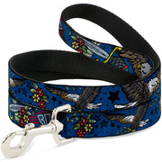 Dog Leash - Truth and Justice CLOSE-UP Blue Dog Leashes Buckle-Down
