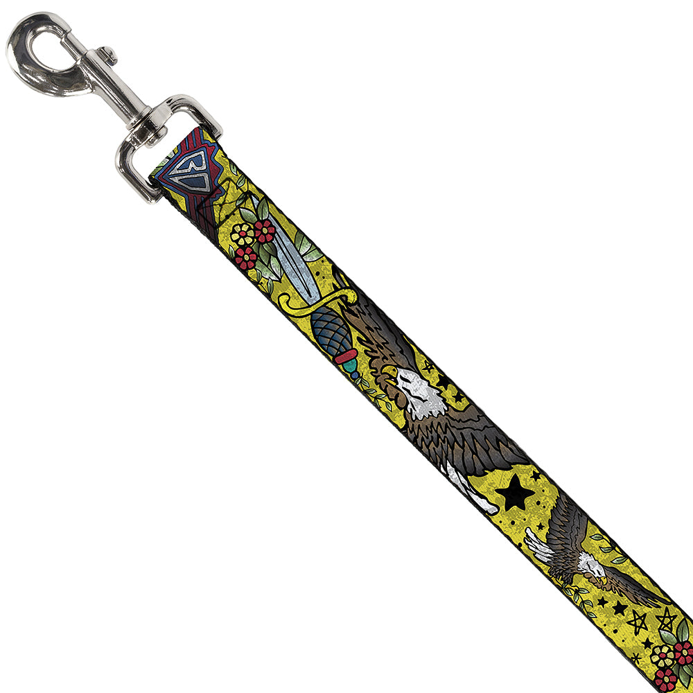Dog Leash - Truth and Justice CLOSE-UP Yellow Dog Leashes Buckle-Down