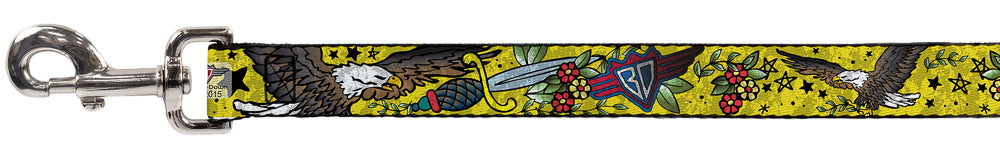 Dog Leash - Truth and Justice CLOSE-UP Yellow Dog Leashes Buckle-Down