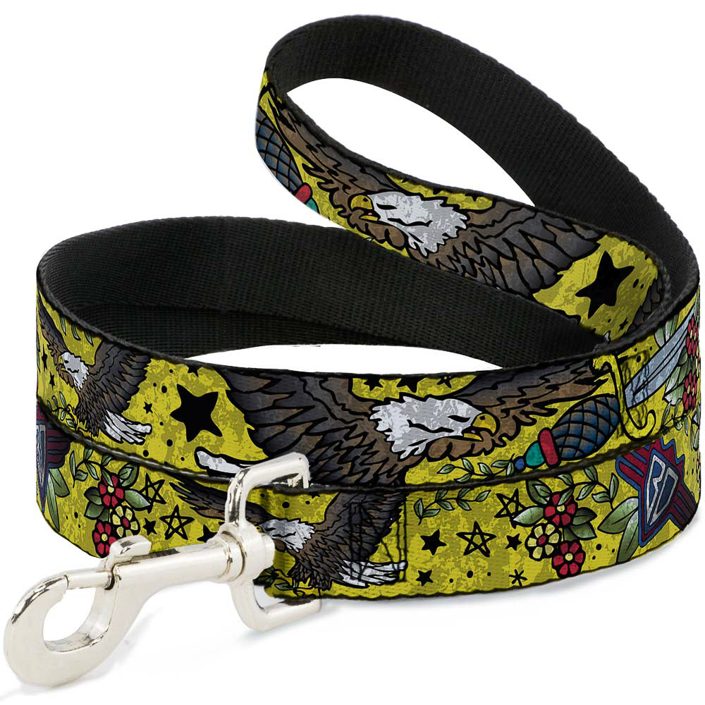 Dog Leash - Truth and Justice CLOSE-UP Yellow Dog Leashes Buckle-Down