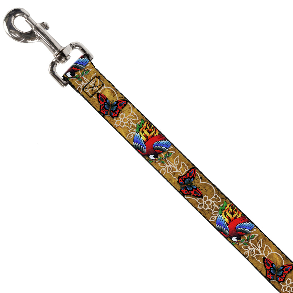 Dog Leash - TJ-Bird & Rose Dog Leashes Tattoo Johnny