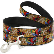 Dog Leash - TJ-Bird & Rose Dog Leashes Tattoo Johnny