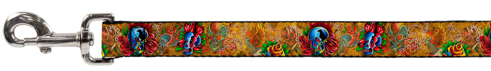 Dog Leash - TJ-Candles & Skulls Dog Leashes Tattoo Johnny