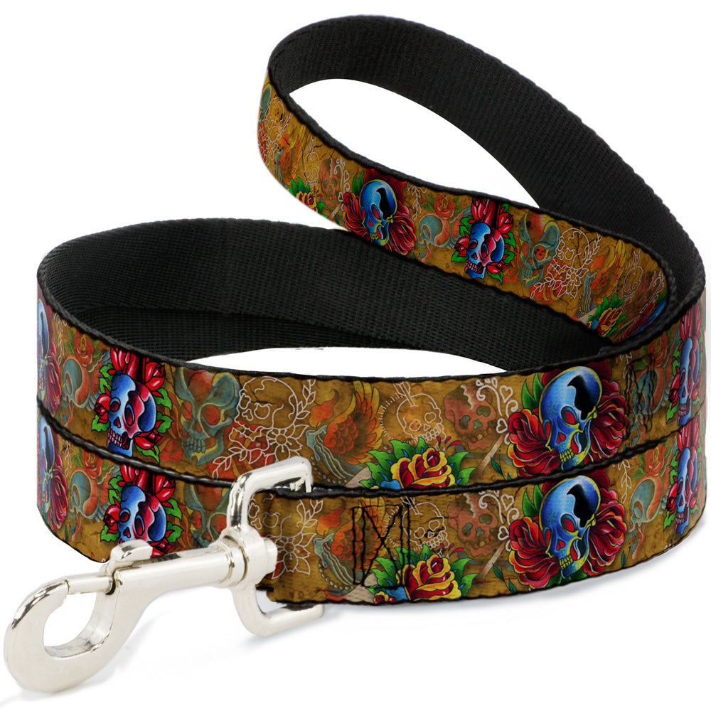 Dog Leash - TJ-Candles & Skulls Dog Leashes Tattoo Johnny