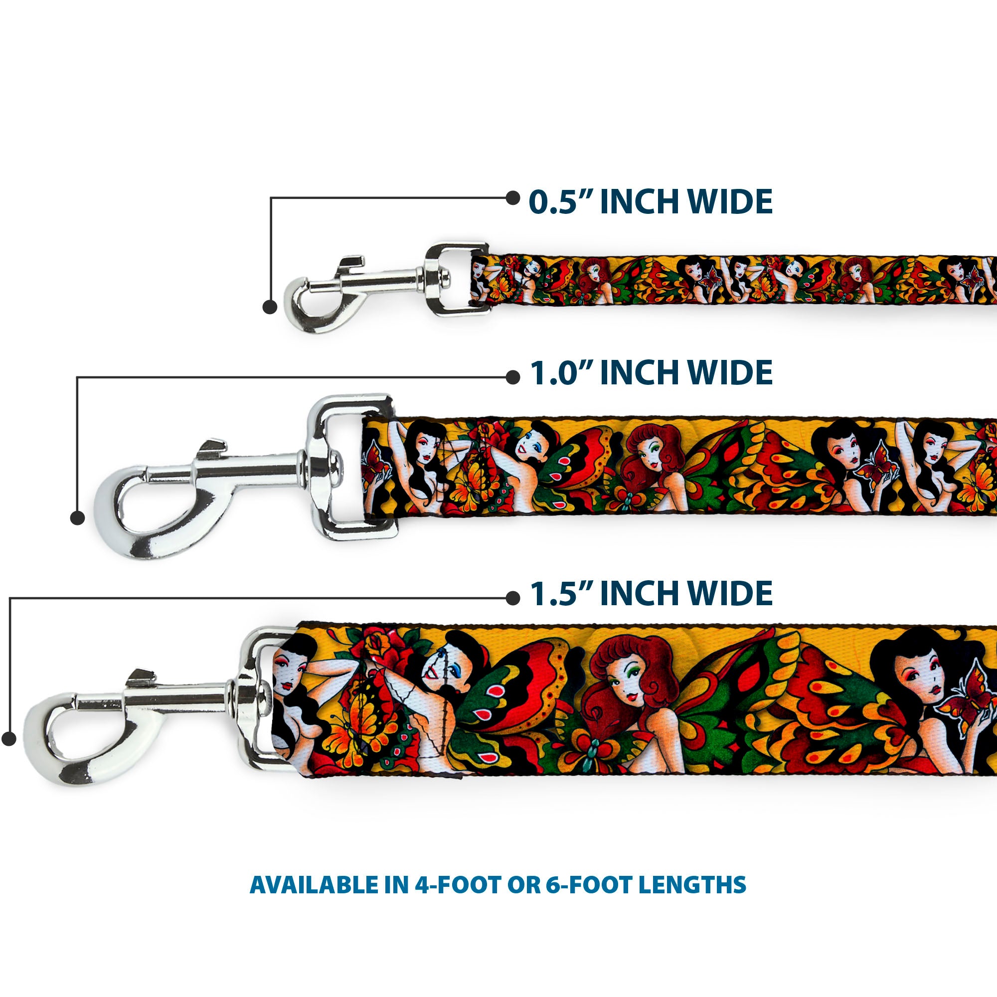 Dog Leash - TJ-Butterfly Girl Dog Leashes Tattoo Johnny