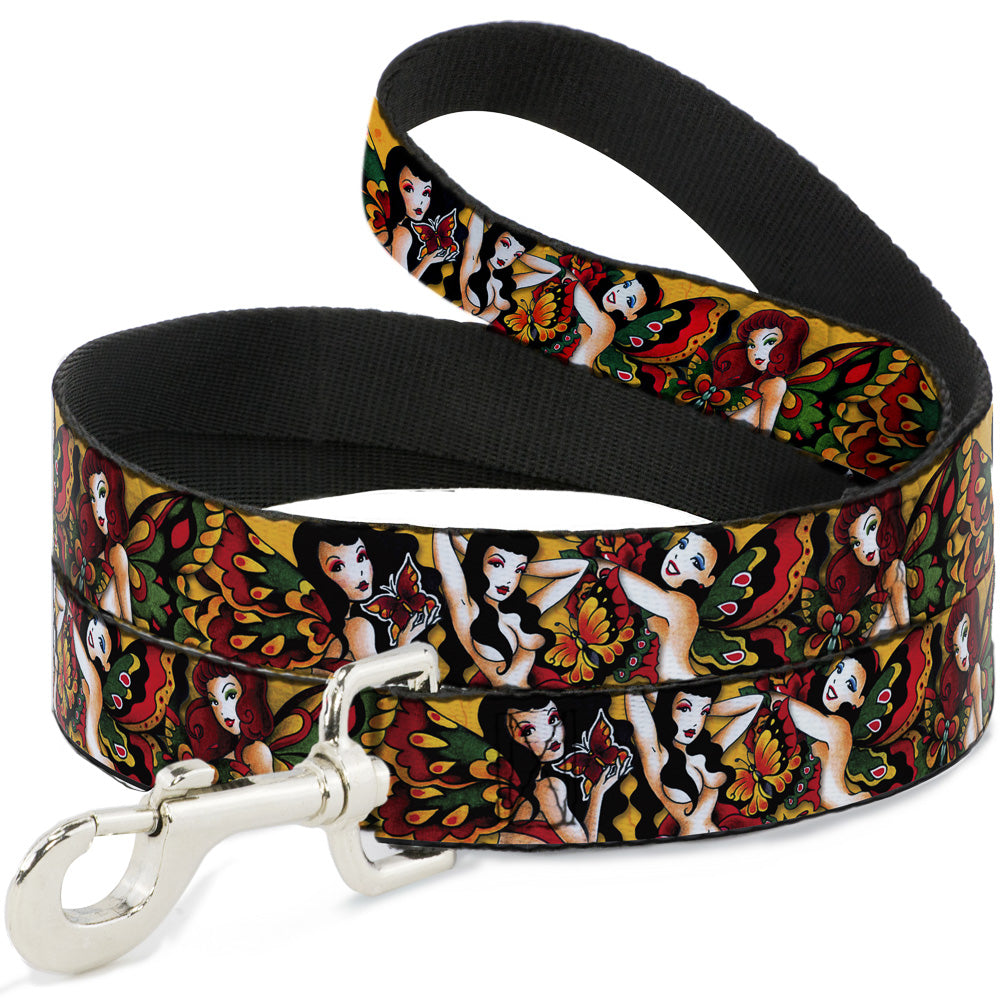 Dog Leash - TJ-Butterfly Girl Dog Leashes Tattoo Johnny