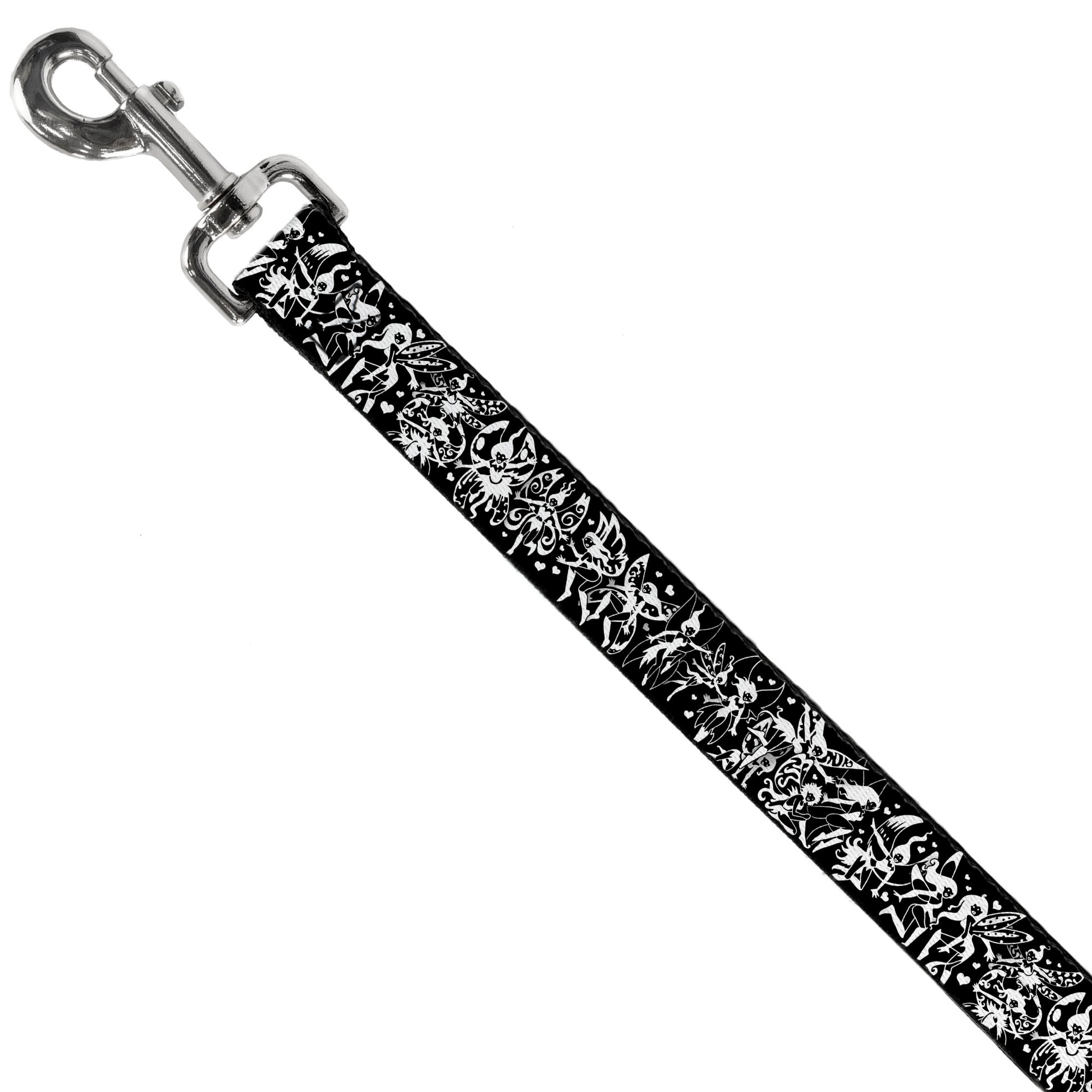 Dog Leash - TJ-Fairies Black/White Dog Leashes Tattoo Johnny