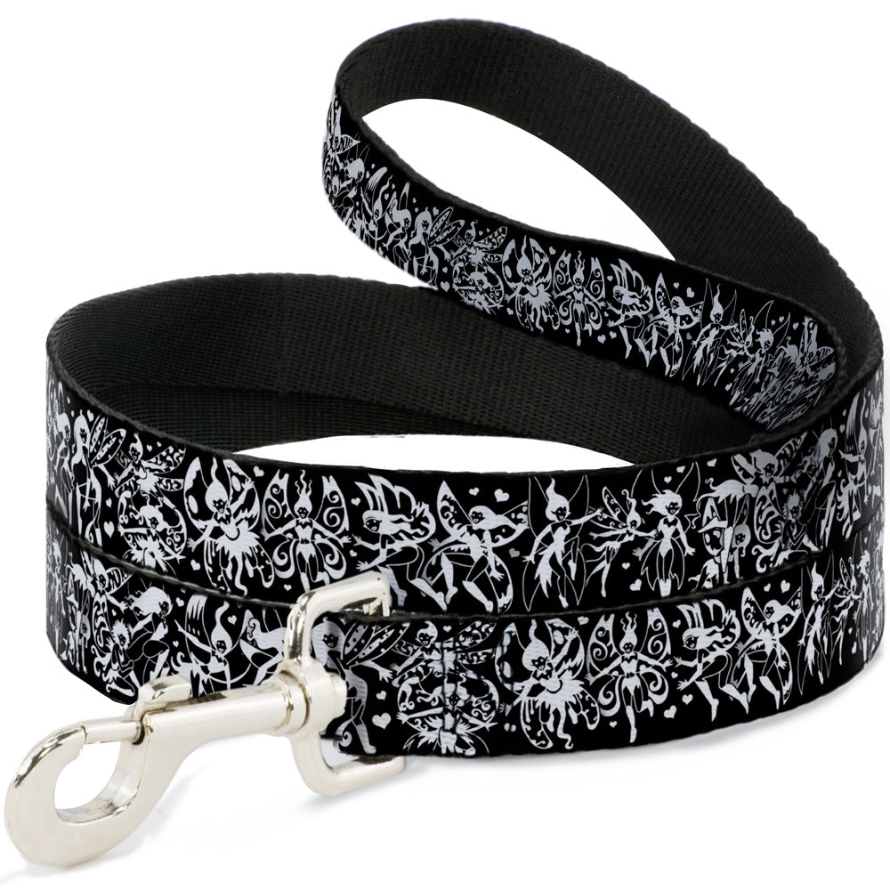 Dog Leash - TJ-Fairies Black/White Dog Leashes Tattoo Johnny