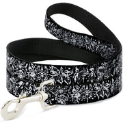 Dog Leash - TJ-Fairies Black/White Dog Leashes Tattoo Johnny