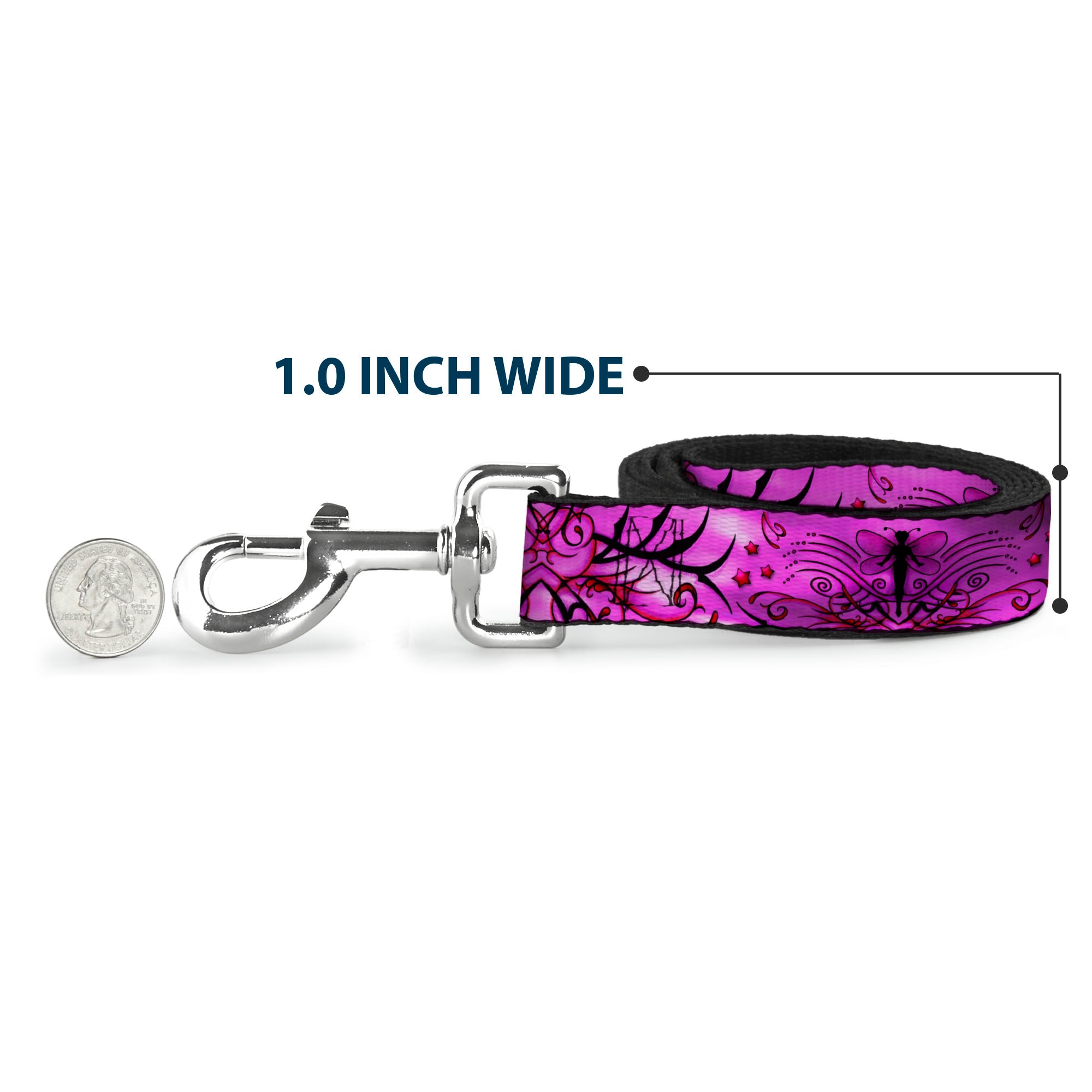 Dog Leash - TJ-Fairy Pink Swirl Dog Leashes Tattoo Johnny