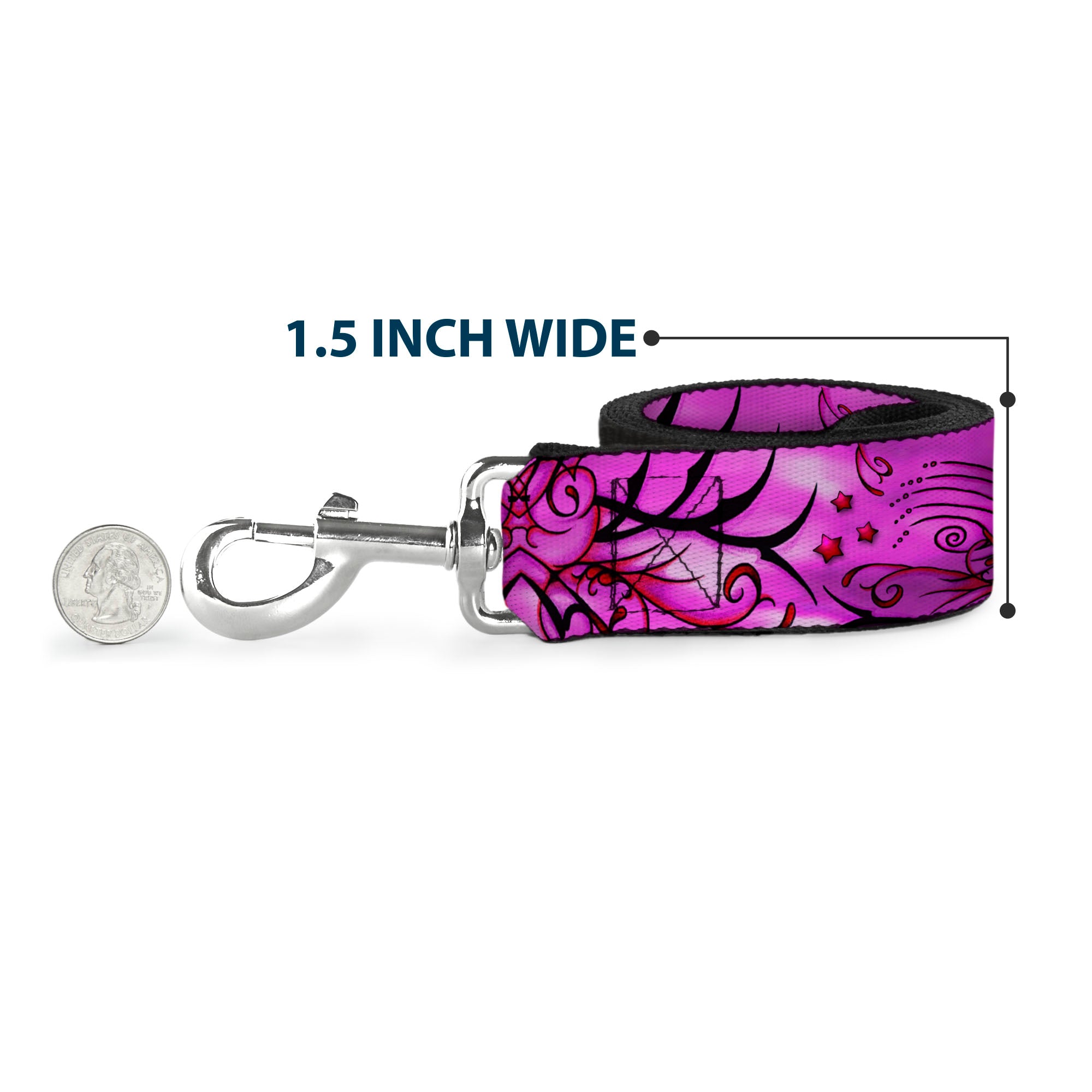 Dog Leash - TJ-Fairy Pink Swirl Dog Leashes Tattoo Johnny