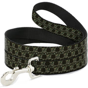 Dog Leash - Top Skulls Black/Camo Olive Dog Leashes Buckle-Down