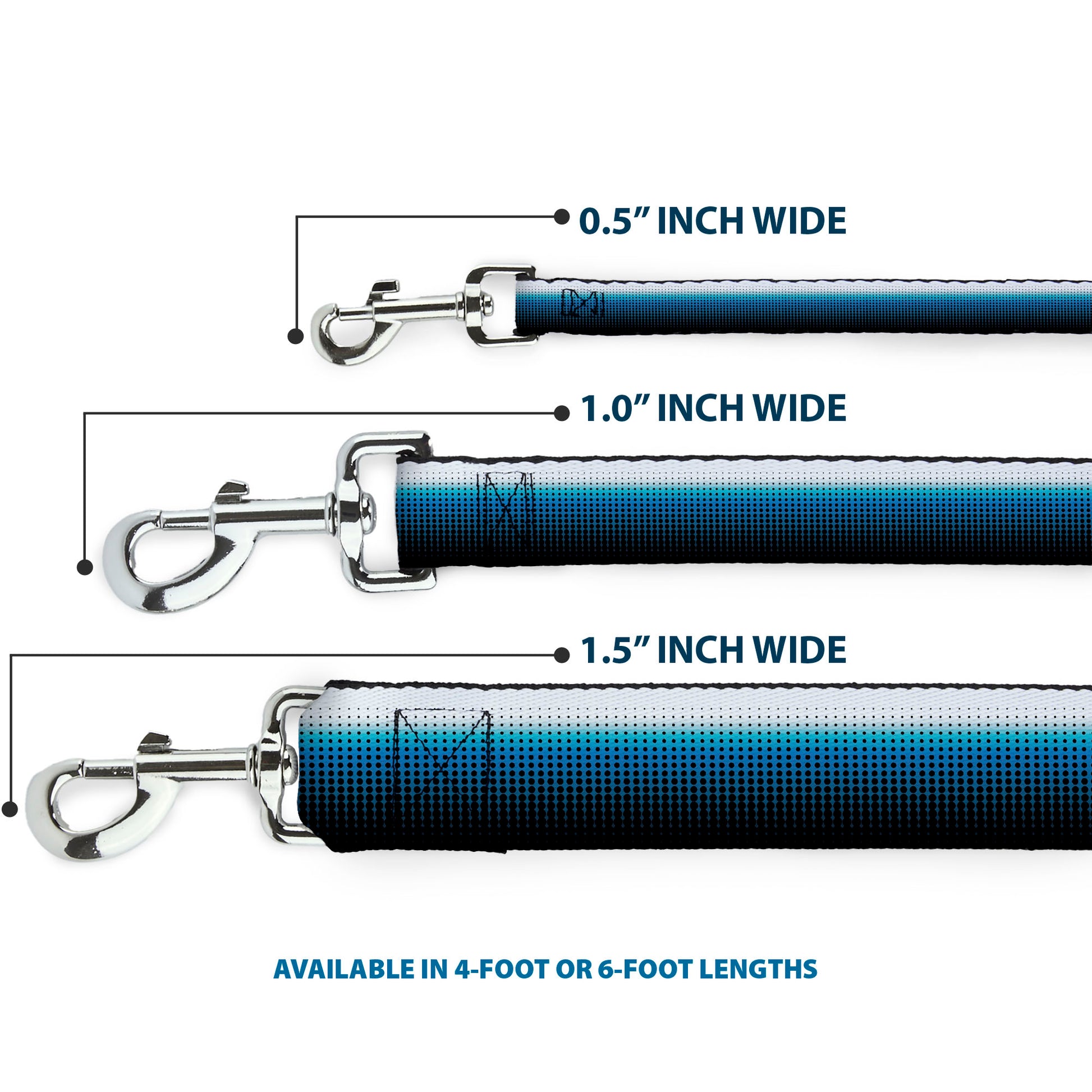 Dog Leash - Transitioning Dots White/Blue/Black Dog Leashes Buckle-Down