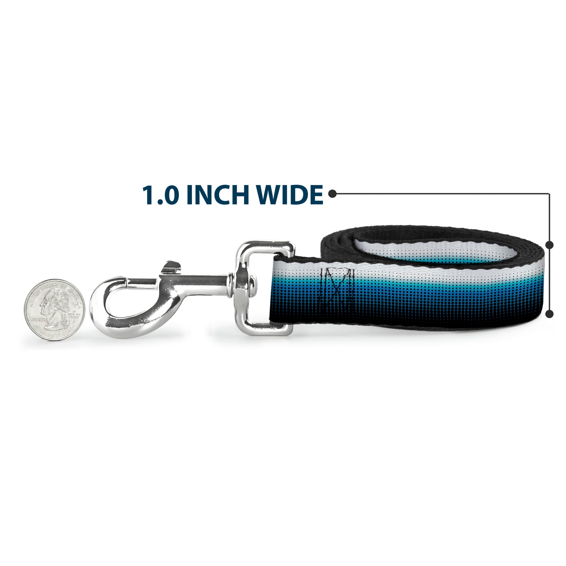 Dog Leash - Transitioning Dots White/Blue/Black Dog Leashes Buckle-Down