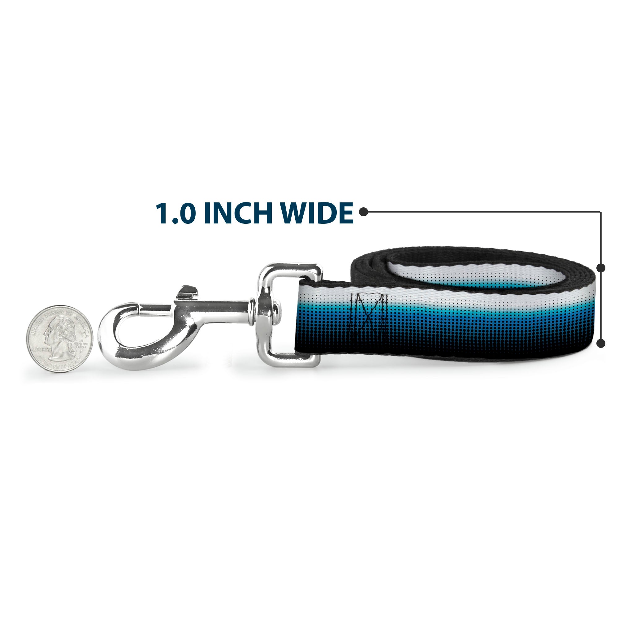 Dog Leash - Transitioning Dots White/Blue/Black Dog Leashes Buckle-Down