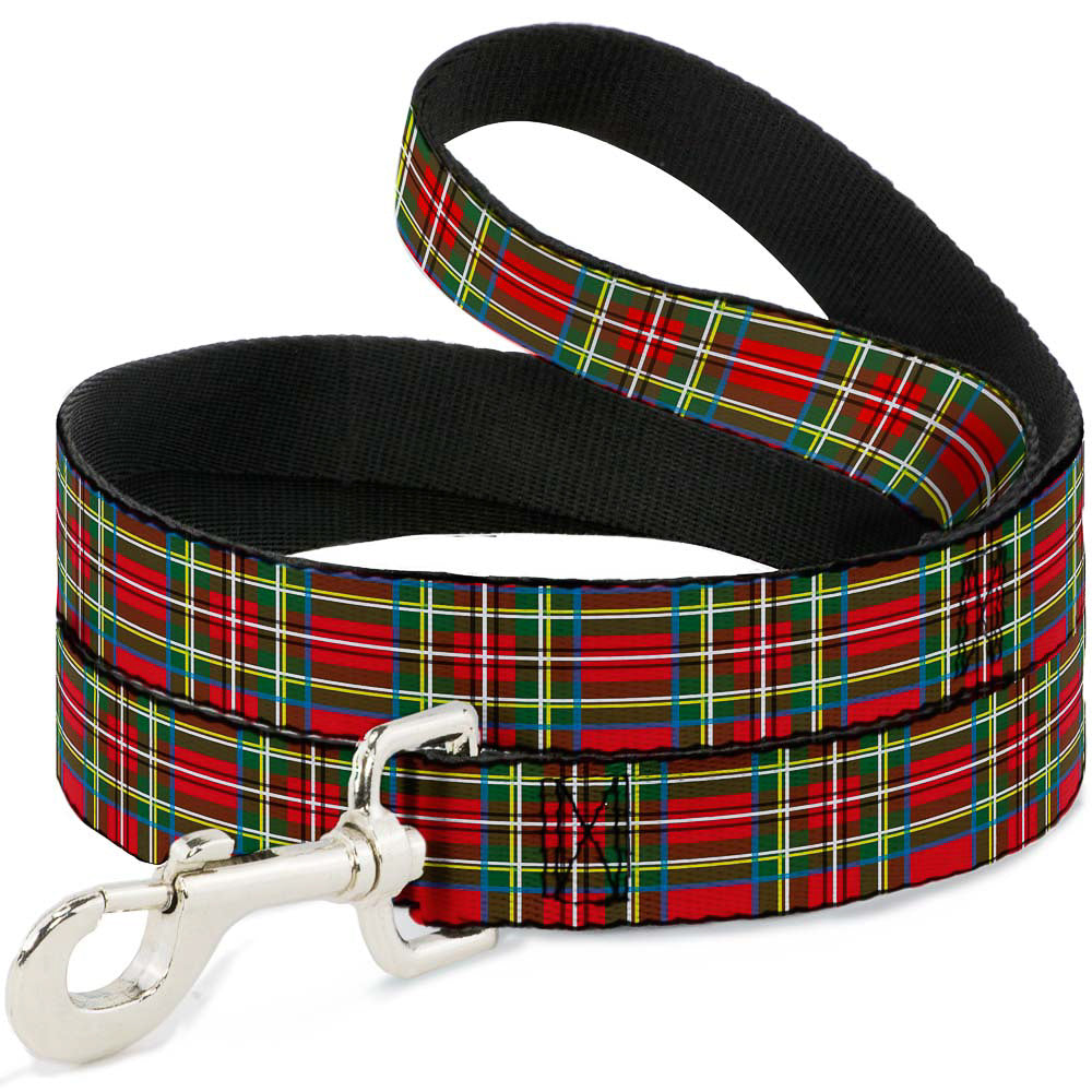 Dog Leash - Tartan Plaid Red/Green Dog Leashes Buckle-Down