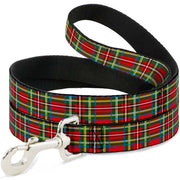Dog Leash - Tartan Plaid Red/Green Dog Leashes Buckle-Down