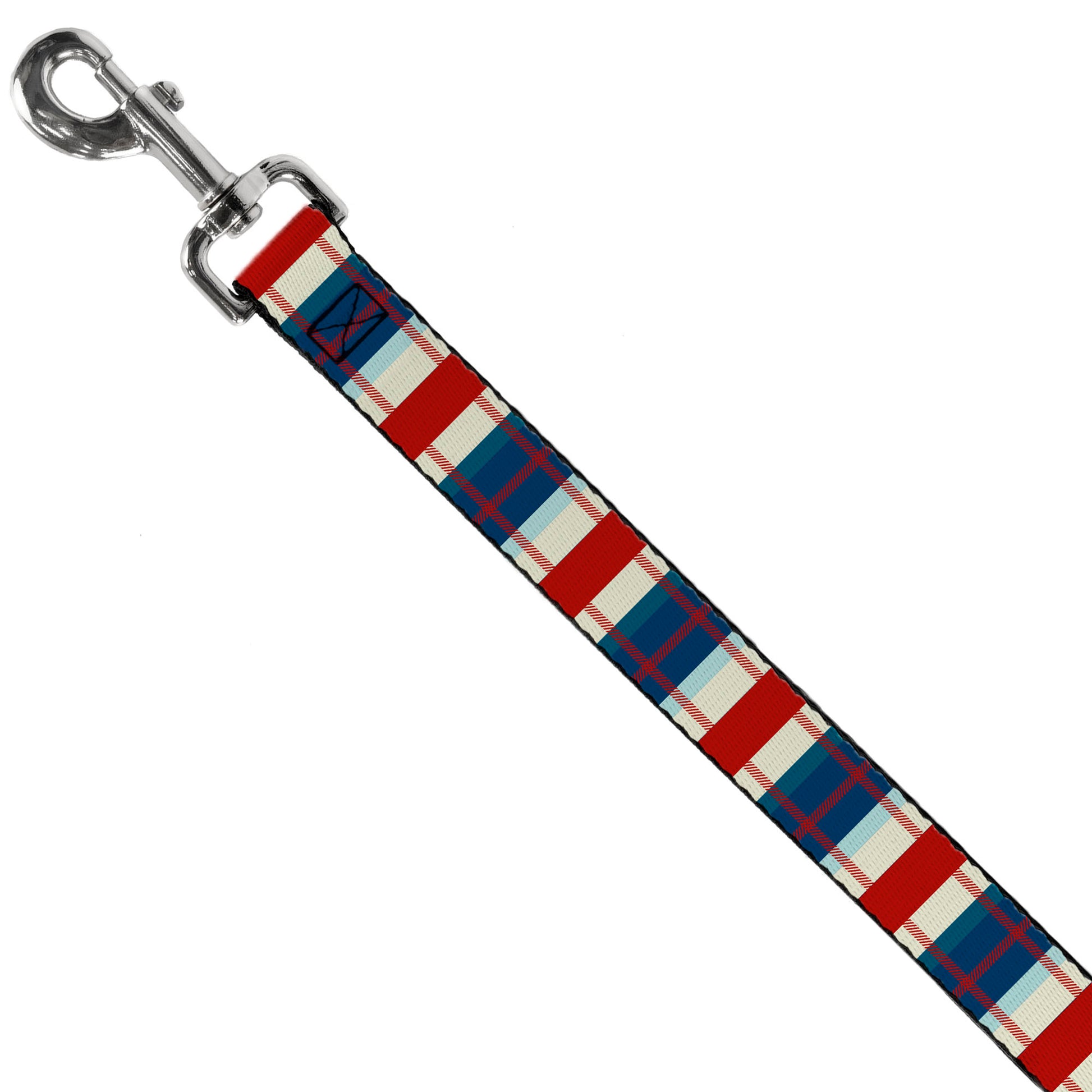 Dog Leash - Tartan Plaid Khaki/Blues/Red Dog Leashes Buckle-Down