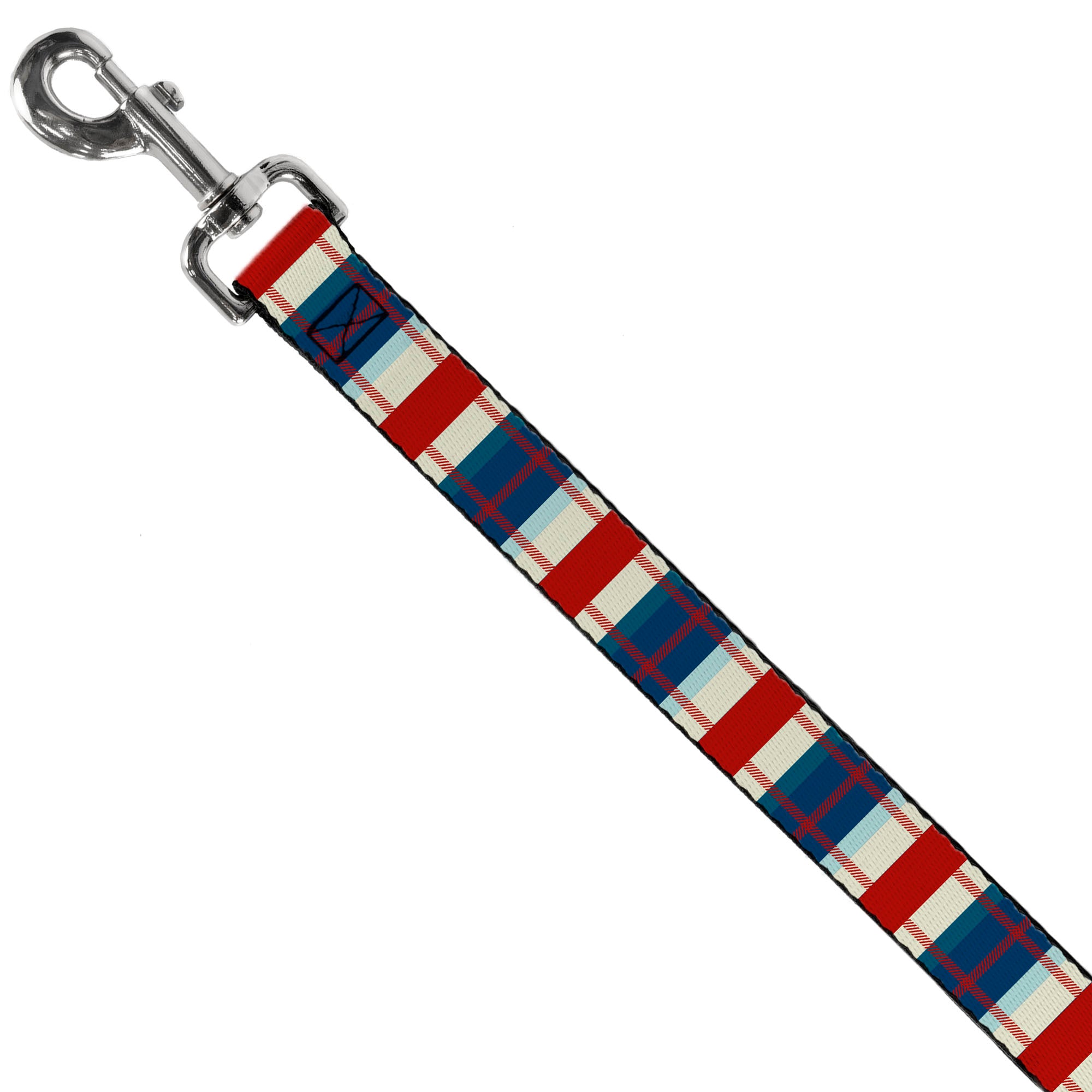 Dog Leash - Tartan Plaid Khaki/Blues/Red Dog Leashes Buckle-Down