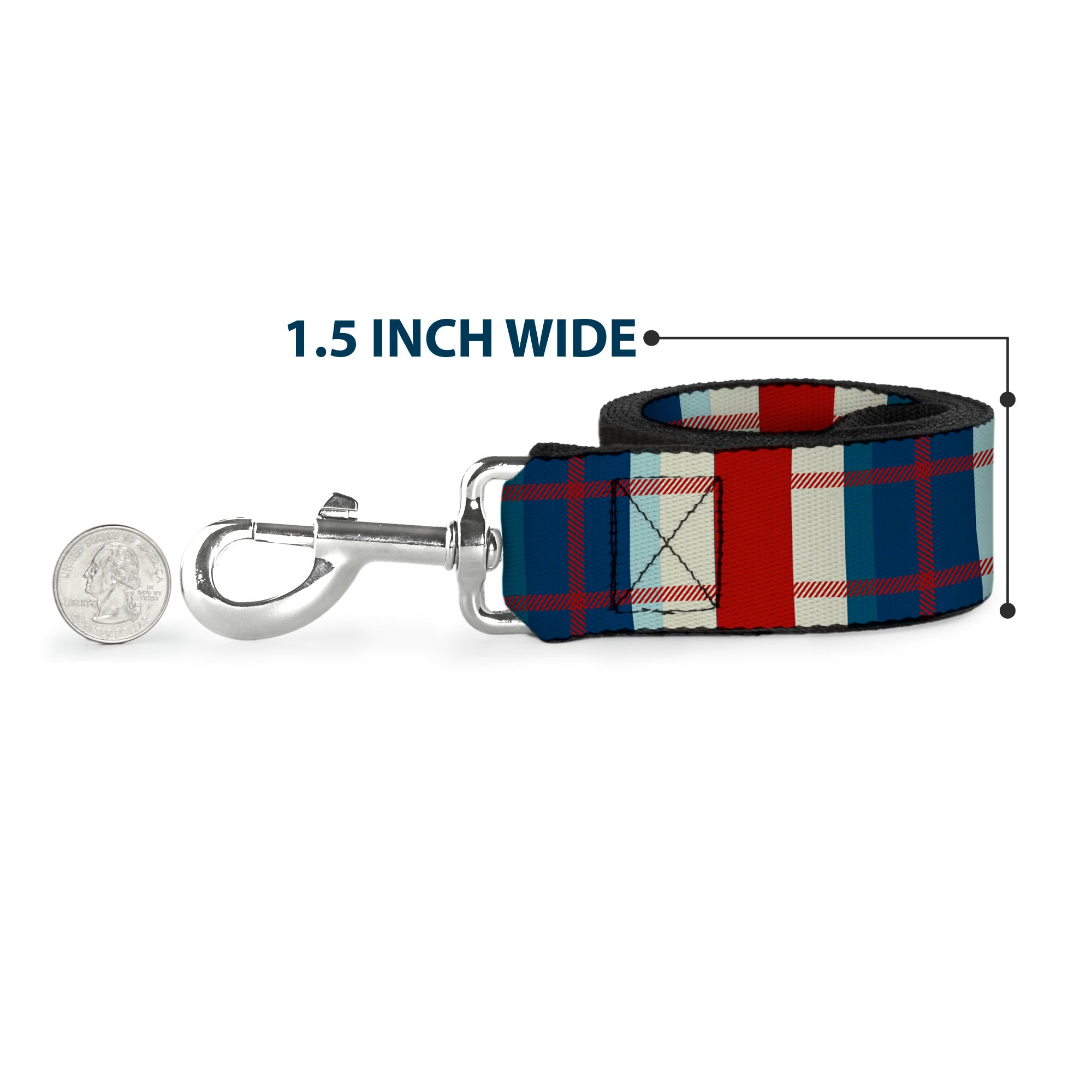 Dog Leash - Tartan Plaid Khaki/Blues/Red Dog Leashes Buckle-Down