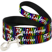 Buckle-Down Dog Leash - TASTE MY RAINBOW Black/Multi Color Dog Leashes Buckle-Down