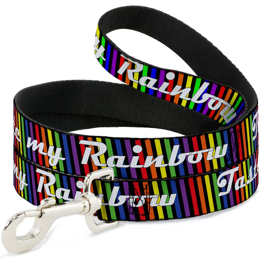 Buckle-Down Dog Leash - TASTE MY RAINBOW Black/Multi Color Dog Leashes Buckle-Down