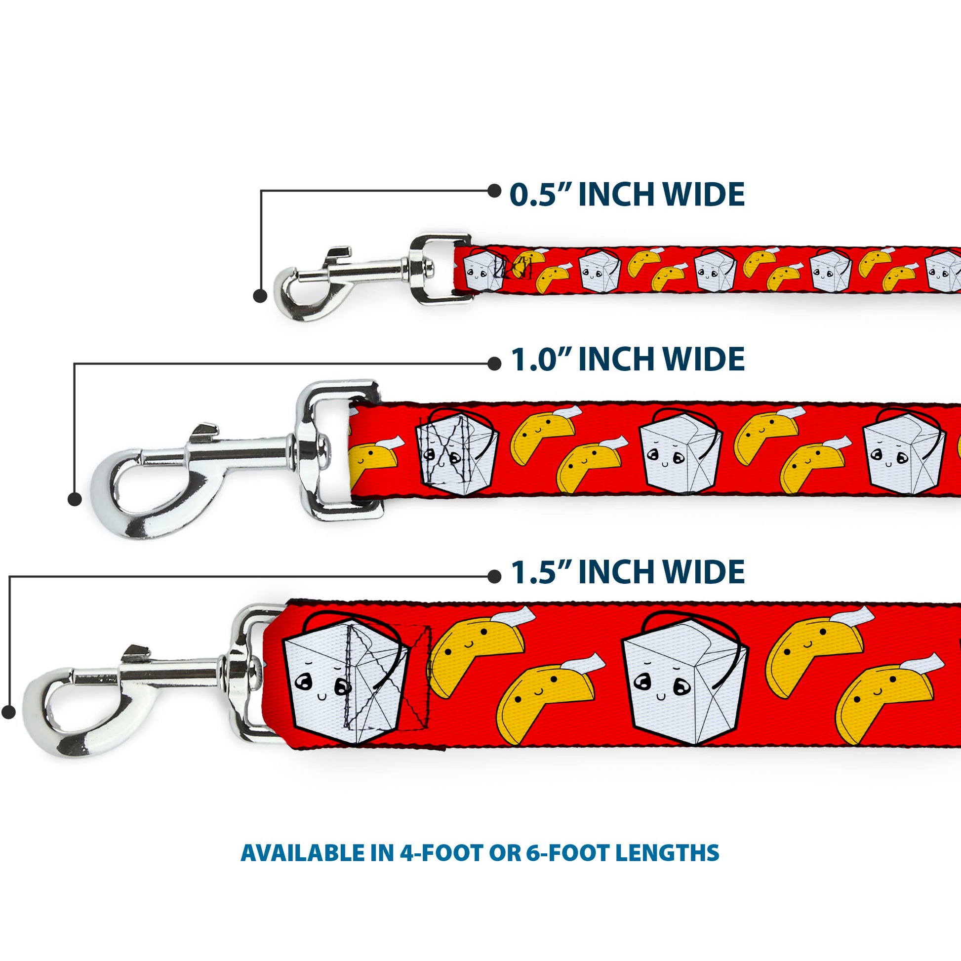 Dog Leash - Take Out/Fortune Cookies Red Dog Leashes Buckle-Down