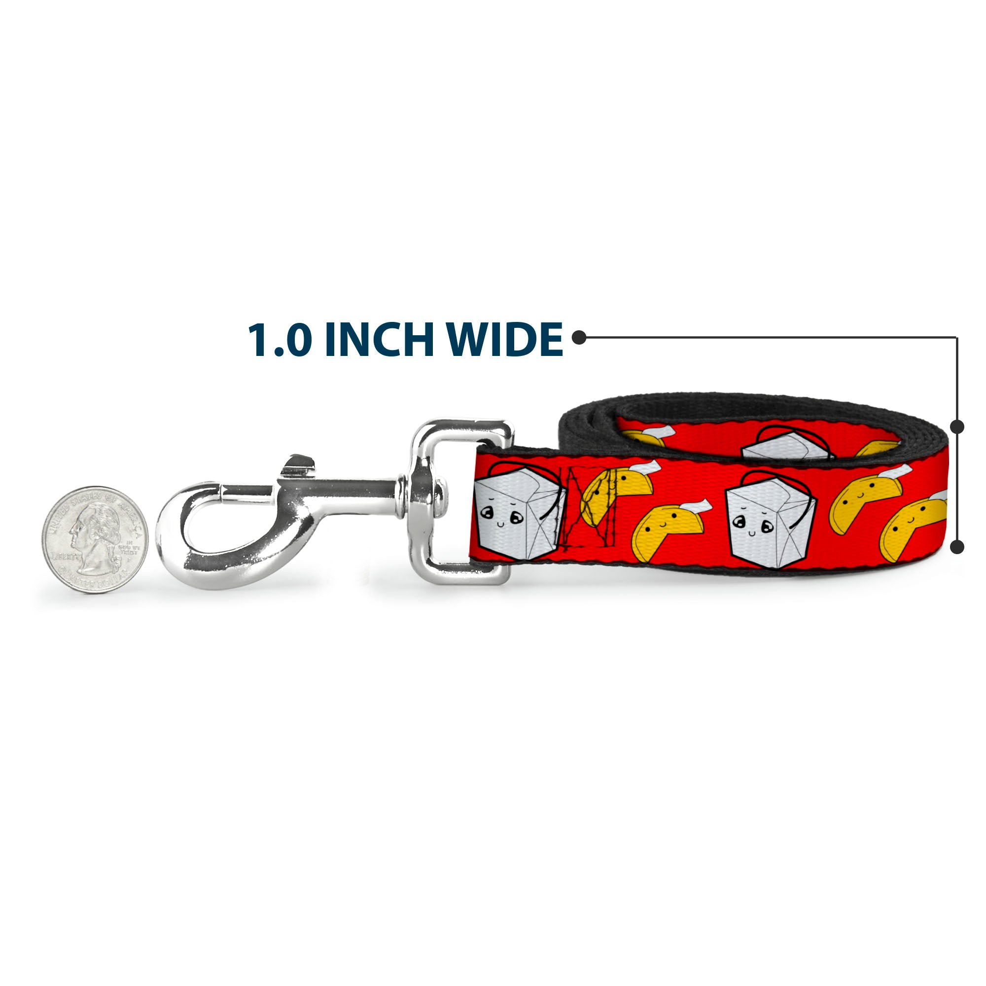 Dog Leash - Take Out/Fortune Cookies Red Dog Leashes Buckle-Down