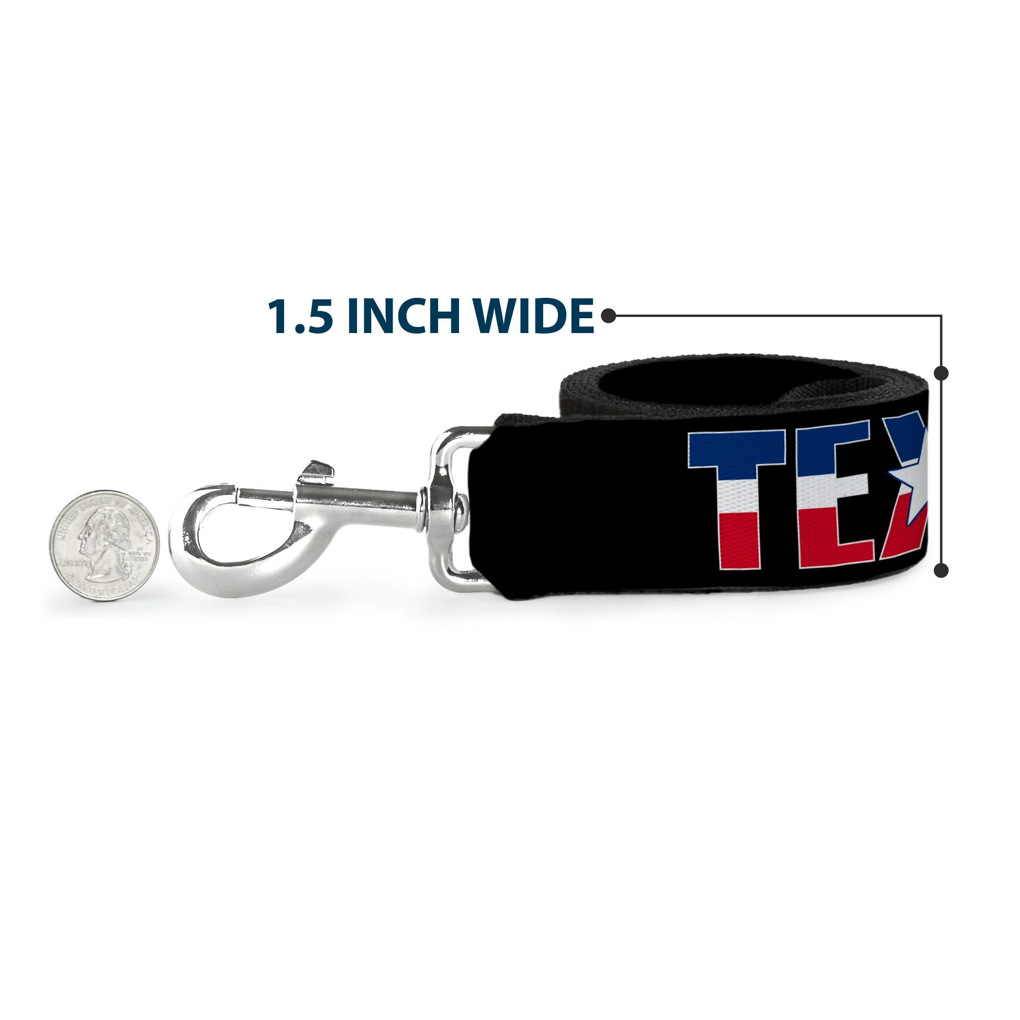 Dog Leash - TEXAS w/Star Black/White/Blue/Red Dog Leashes Buckle-Down
