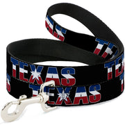 Dog Leash - TEXAS w/Star Black/White/Blue/Red Dog Leashes Buckle-Down