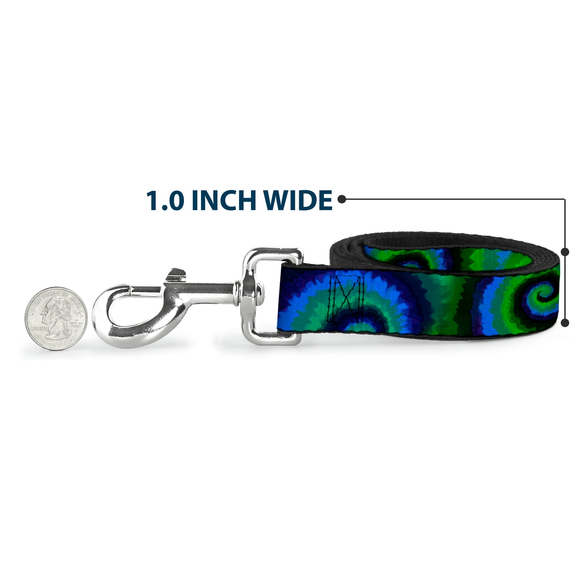Dog Leash - Tie Dye Swirl Green/Blue/Purple Dog Leashes Buckle-Down
