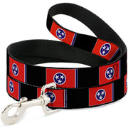 Dog Leash - Tennessee Flags/Black Dog Leashes Buckle-Down