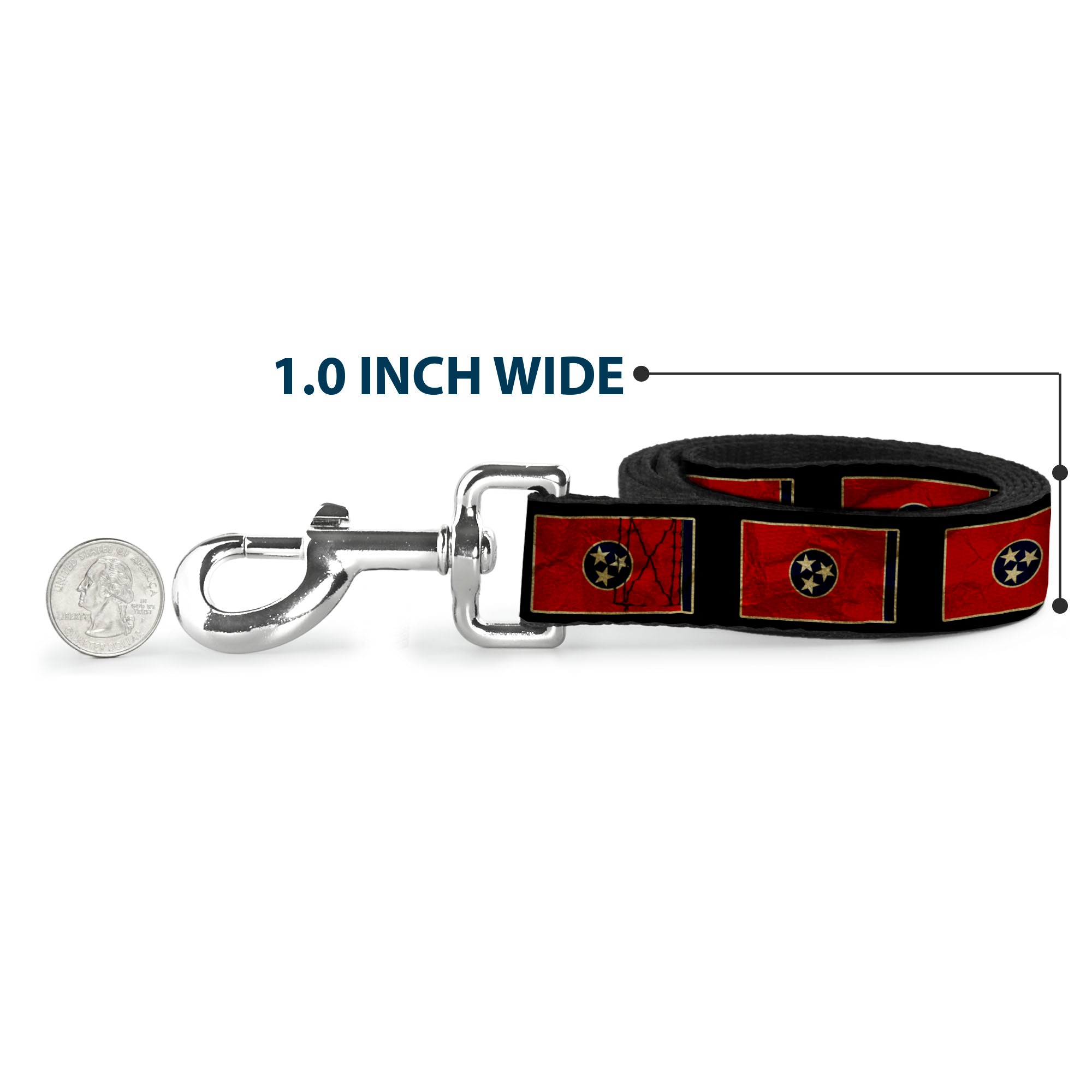 Dog Leash - Tennessee Flag/Black Distressed Dog Leashes Buckle-Down