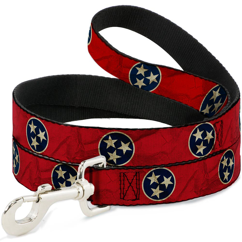 Dog Leash - Tennessee Flag Stars CLOSE-UP Distressed Dog Leashes Buckle-Down