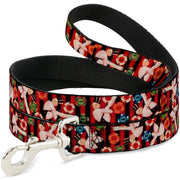 Dog Leash - Top Hat Pin Up Girl/Poker Chips Vertical Stripes Red/Black Dog Leashes Buckle-Down