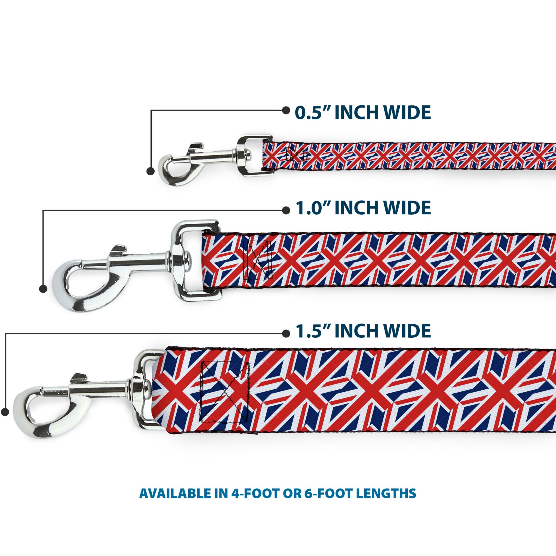 Dog Leash - United Kingdom Flags Diagonal Dog Leashes Buckle-Down