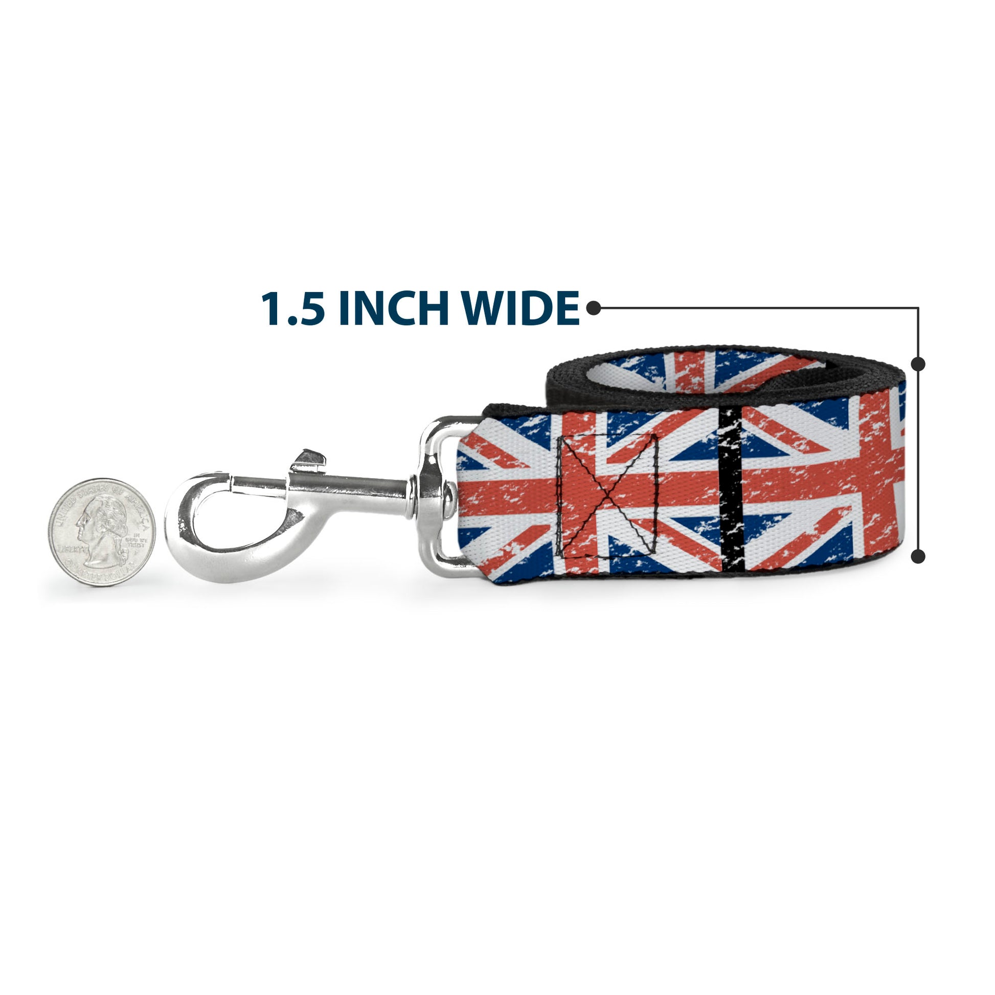 Dog Leash - United Kingdom Flags Weathered Dog Leashes Buckle-Down