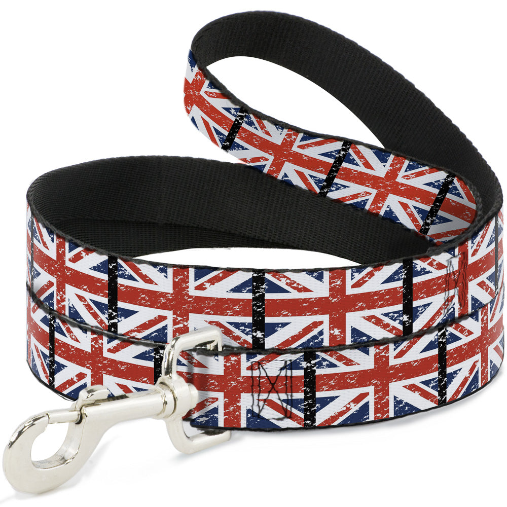 Dog Leash - United Kingdom Flags Weathered Dog Leashes Buckle-Down