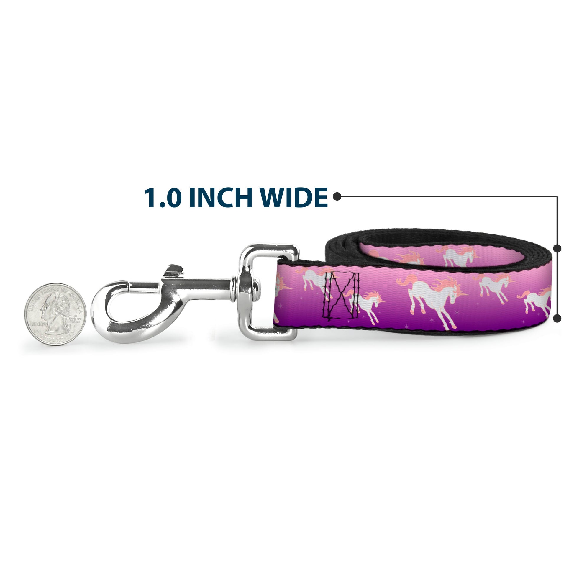 Dog Leash - Unicorn Sparkles Purple/Pink Dog Leashes Buckle-Down