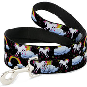 Dog Leash - Unicorns/Rainbows/Stars Black Dog Leashes Buckle-Down