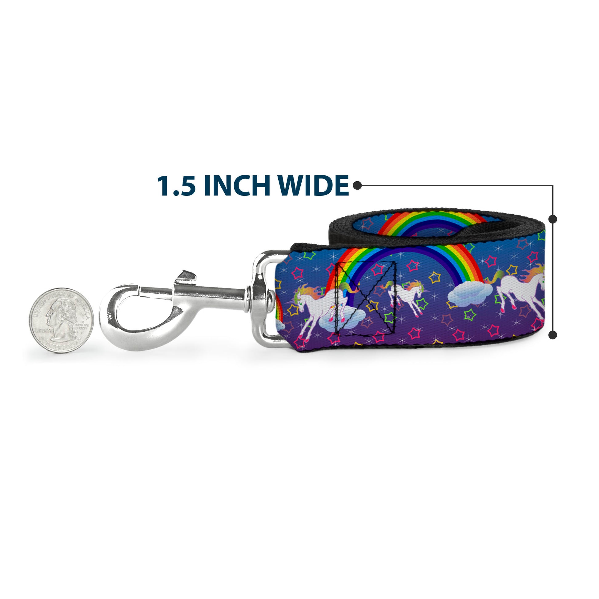 Dog Leash - Unicorns/Rainbows/Stars Blue/Purple Dog Leashes Buckle-Down