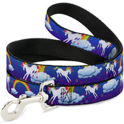 Dog Leash - Unicorns/Rainbows/Stars Blue/Purple Dog Leashes Buckle-Down