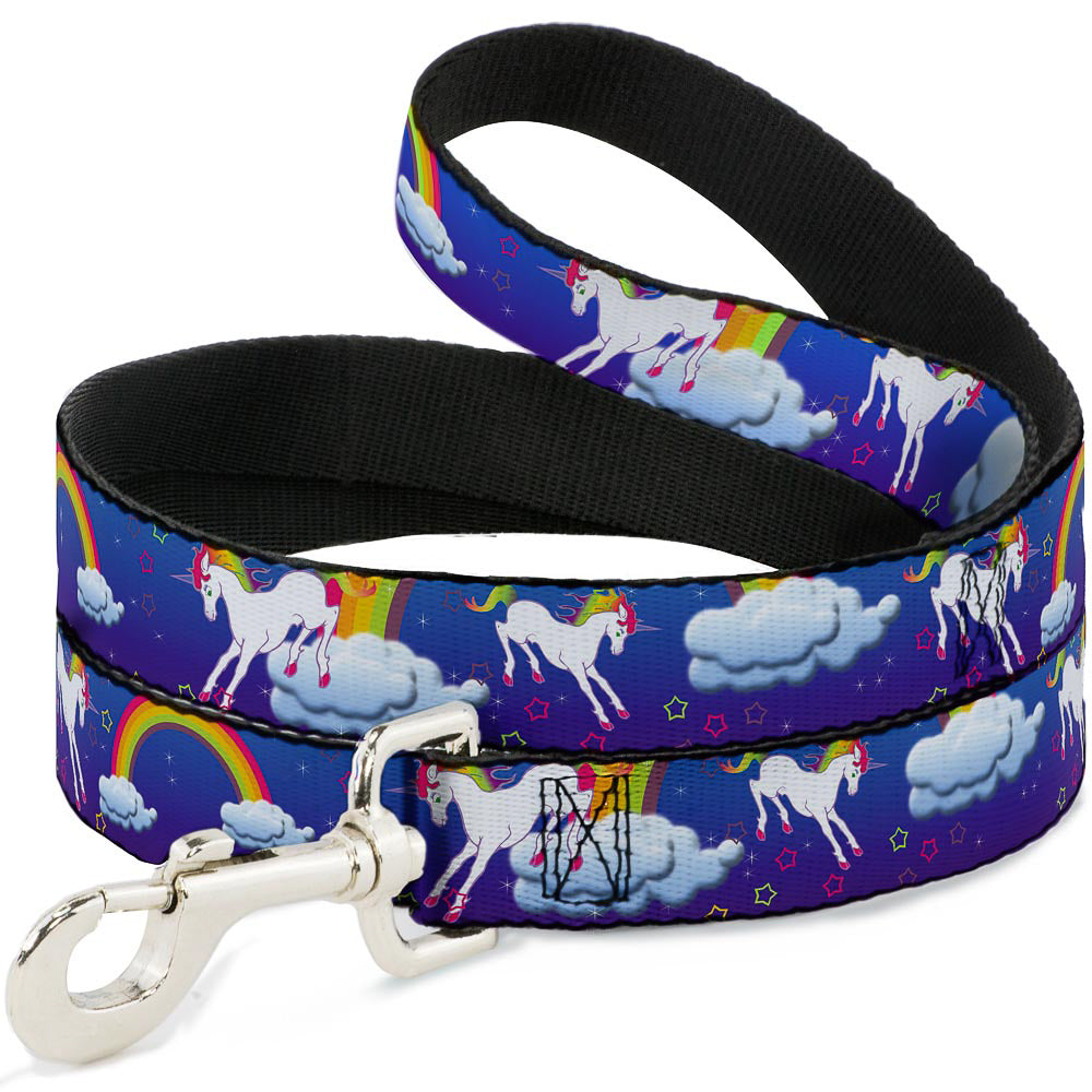 Dog Leash - Unicorns/Rainbows/Stars Blue/Purple Dog Leashes Buckle-Down