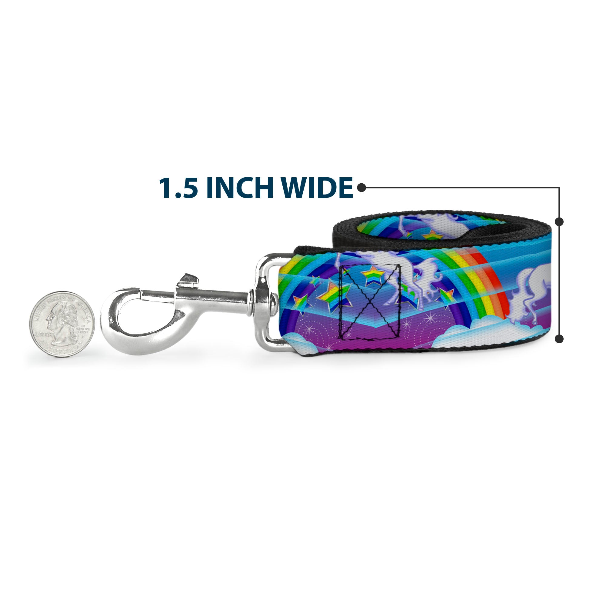 Dog Leash - Unicorns/Rainbows/Stars Blue/Rainbow/White Dog Leashes Buckle-Down