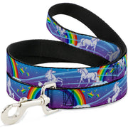 Dog Leash - Unicorns/Rainbows/Stars Blue/Rainbow/White Dog Leashes Buckle-Down