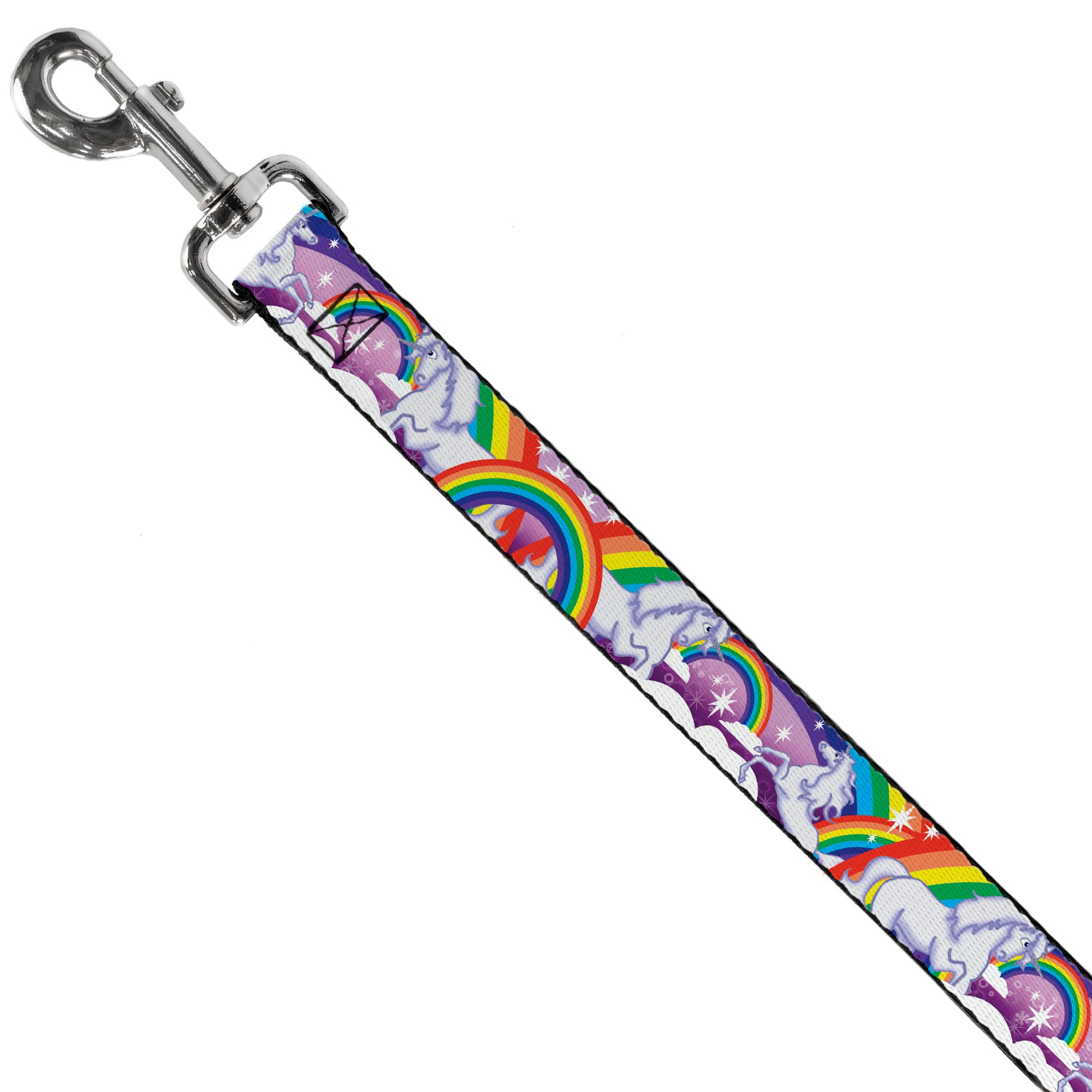 Dog Leash - Unicorns in Rainbows w/Sparkles/Purple Dog Leashes Buckle-Down