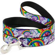 Dog Leash - Unicorns in Rainbows w/Sparkles/Purple Dog Leashes Buckle-Down