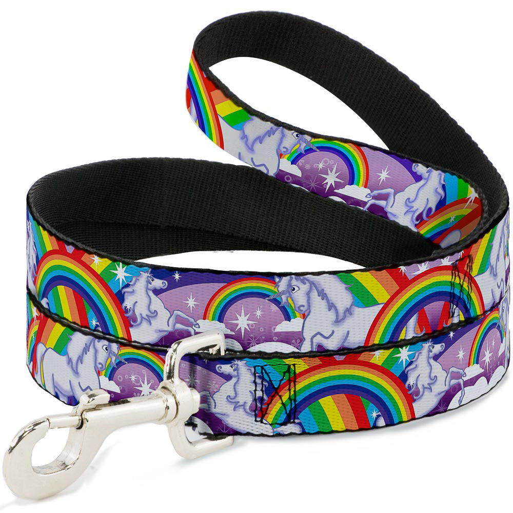 Dog Leash - Unicorns in Rainbows w/Sparkles/Purple Dog Leashes Buckle-Down