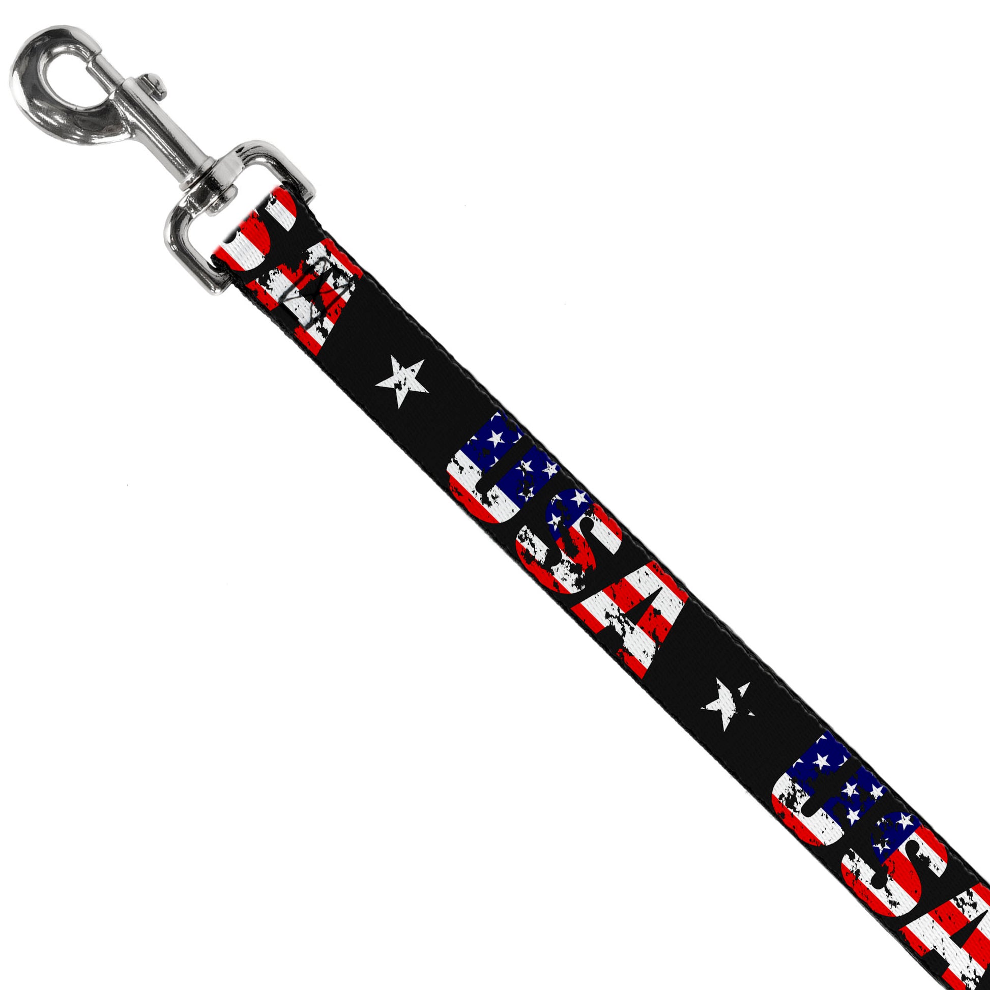 Dog Leash - USA w/Star Black/US Flags Dog Leashes Buckle-Down